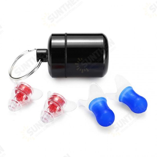 2 Pairs Earplugs Noise Reduction Silicone Ear Plugs Camping Travel Sleeping Swimming Earplugs