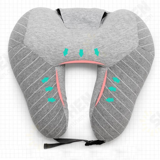 2 In 1 U Shape Neck Pillow Cotton Headrest Cushion Eye Mask Airplane Travel Sleep Rest