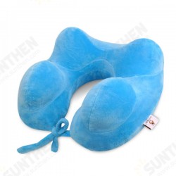 Inflatable U Shape Cotton Neck Pillow Headrest Cushion Travel Airplane Sleep Rest Inflatable U Shape Cotton Neck Pillow Headrest Cushion Travel Airplane Sleep Rest