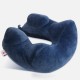 Inflatable U Shape Cotton Neck Pillow Headrest Cushion Travel Airplane Sleep Rest