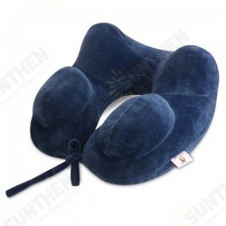 Inflatable U Shape Cotton Neck Pillow Headrest Cushion Travel Airplane Sleep Rest Inflatable U Shape Cotton Neck Pillow Headrest Cushion Travel Airplane Sleep Rest