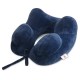 Inflatable U Shape Cotton Neck Pillow Headrest Cushion Travel Airplane Sleep Rest