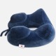 Inflatable U Shape Cotton Neck Pillow Headrest Cushion Travel Airplane Sleep Rest