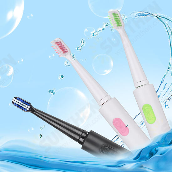 Travel Rechargeable Ultrasonic Electric Toothbrush Waterproof 3 Cleaning Mode Teeth Clean+ 4 Heads