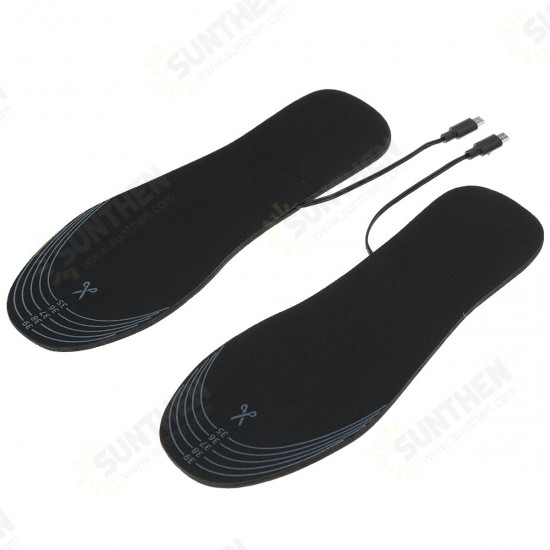 USB Electric Heated Shoe Insoles Electric Film Feet Heater Outdoor Warm Socks Pads Winter Sports Accessories