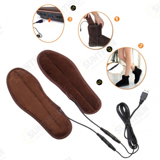 Unisex USB Charging Electric Heated Insoles for Shoes Winter Warmer Foot Heating Insole Boots Rechargeable Heater Pads