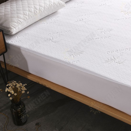 Waterproof Bamboo Jacquard Mattress Topper Protector Cover Pad Hypoallergenic Bedding Set