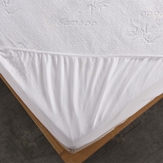 Waterproof Bamboo Jacquard Mattress Topper Protector Cover Pad Hypoallergenic Bedding Set