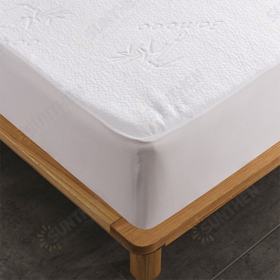 Waterproof Bamboo Jacquard Mattress Topper Protector Cover Pad Hypoallergenic Bedding Set