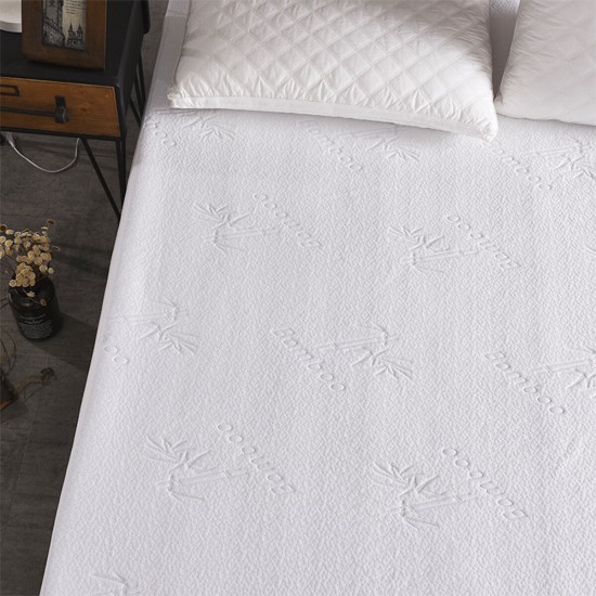 Waterproof Bamboo Jacquard Mattress Topper Protector Cover Pad Hypoallergenic Bedding Set