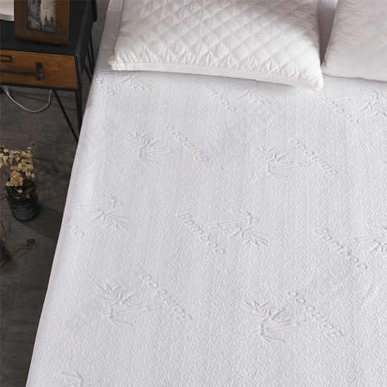 Waterproof Bamboo Jacquard Mattress Topper Protector Cover Pad Hypoallergenic Bedding Set