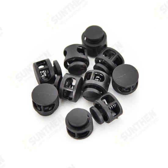 10 Pcs Cord Locks Double Hole Spring Round Ball Stop Sliding Locks Buttons Ends Replacement Luggage Bag Locks Outdoor Camping Travel