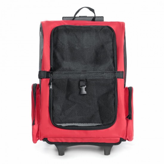 2 In 1 Pet Carrier Backpack Dog Cat Puppy Cart Breathable Outdoor Travel Bag
