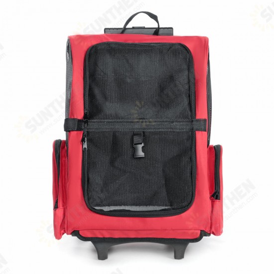 2 In 1 Pet Carrier Backpack Dog Cat Puppy Cart Breathable Outdoor Travel Bag