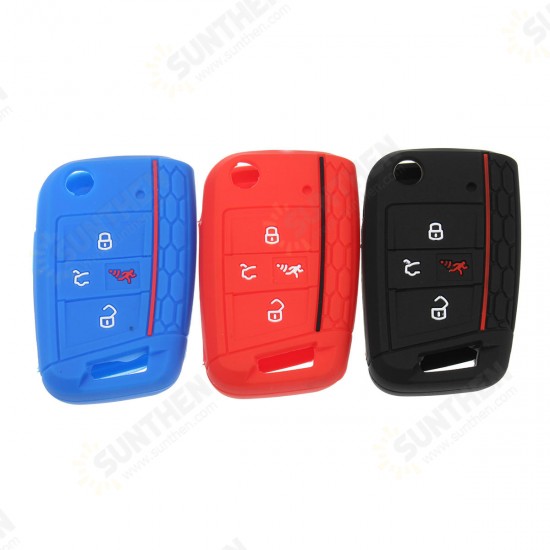 4 Buttons Silicone Car Key Case Three-dimensional Texture