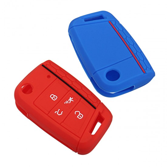 4 Buttons Silicone Car Key Case Three-dimensional Texture