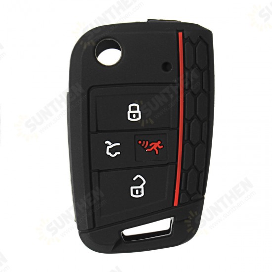 4 Buttons Silicone Car Key Case Three-dimensional Texture