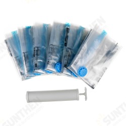6PC Vacuum Bag Seal Compressed Travel Storage Bag Home Organizer Foldable Clothes Bag With Hand Pump 6PC Vacuum Bag Seal Compressed Travel Storage Bag Home Organizer Foldable Clothes Bag With Hand Pump