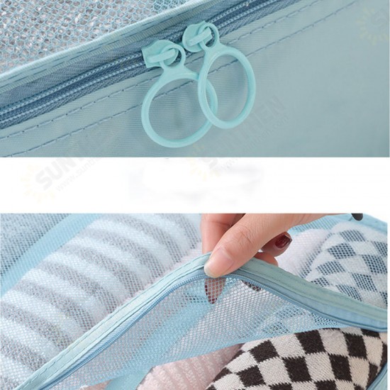 8 Pieces Set Folding Clothes Organizer Mesh Drawstring Underwear Pocket Travel Clothing Shoe Wash Storage Travel Bag