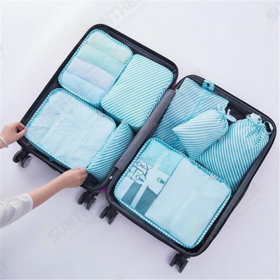 8PCS Travel Luggage Organizer Set Storage Pouches Suitcase Packing Bags