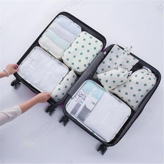 8PCS Travel Luggage Organizer Set Storage Pouches Suitcase Packing Bags