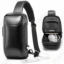 USB Charging Sling Bag Carbon Fiber Waterproof Anti-theft Lock Crossbody Bag Chest Bag Outdoor Camping Travel Cycling USB Charging Sling Bag Carbon Fiber Waterproof Anti-theft Lock Crossbody Bag Chest Bag Outdoor Camping Travel Cycling