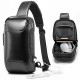 USB Charging Sling Bag Carbon Fiber Waterproof Anti-theft Lock Crossbody Bag Chest Bag Outdoor Camping Travel Cycling