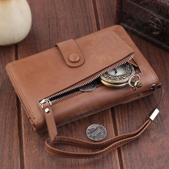 Multifunction Men's Handbag Two Fold Wallet Card Holder Coin Pocket Passport Bag