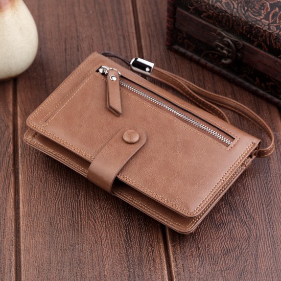 Multifunction Men's Handbag Two Fold Wallet Card Holder Coin Pocket Passport Bag