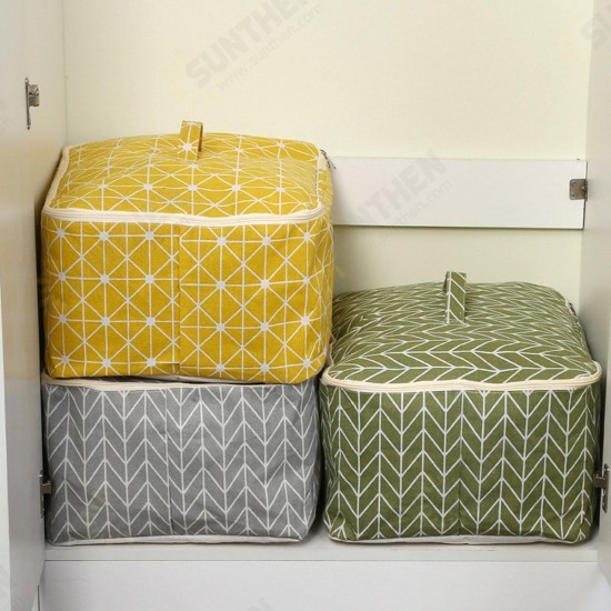 Cotton Linen Quilts Storage Bag Clothes Organizer Bag Folding Camping Travel Luggage Bag