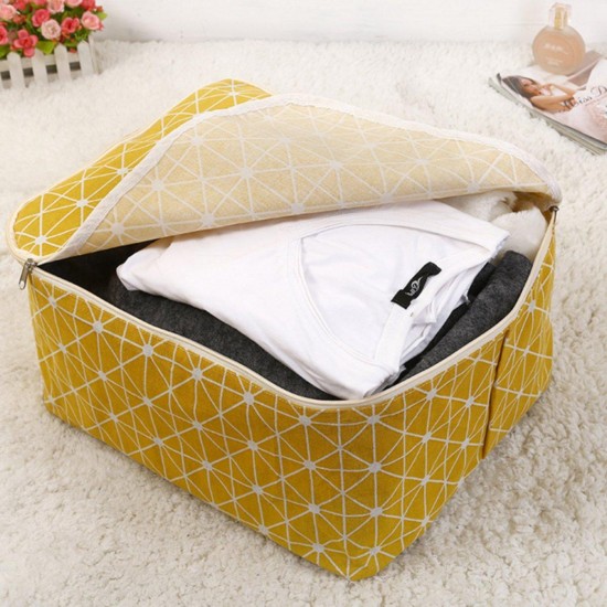 Cotton Linen Quilts Storage Bag Clothes Organizer Bag Folding Camping Travel Luggage Bag