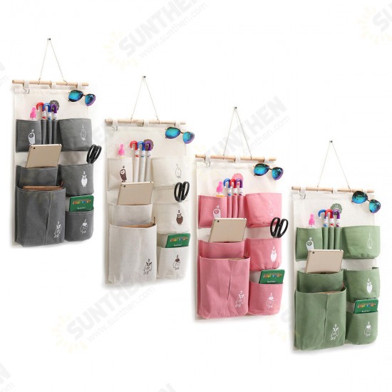 Cotton Wall Door Hanging Organizer Storage Baskets Bag Container Closet Pocket