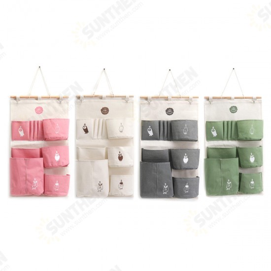 Cotton Wall Door Hanging Organizer Storage Baskets Bag Container Closet Pocket