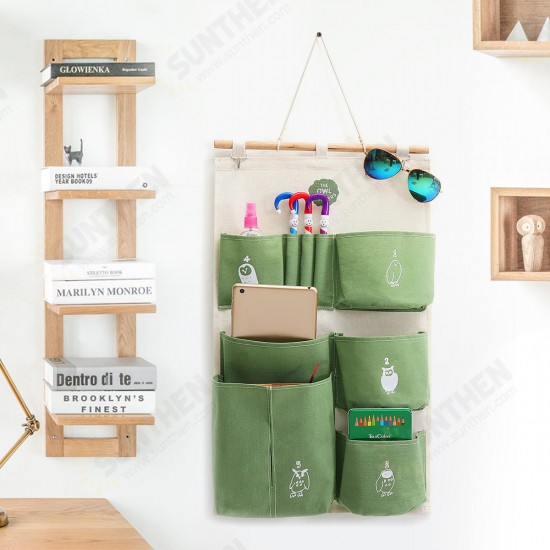 Cotton Wall Door Hanging Organizer Storage Baskets Bag Container Closet Pocket