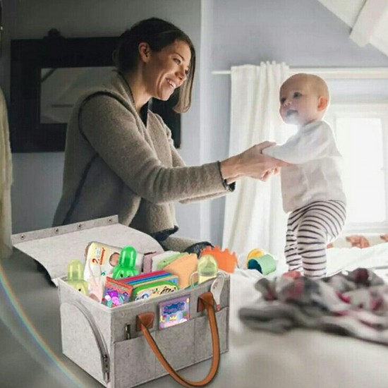 Felt Baby Diaper Bag Folding Storage Bag Caddy Changing Nappy Handbag Baby Products