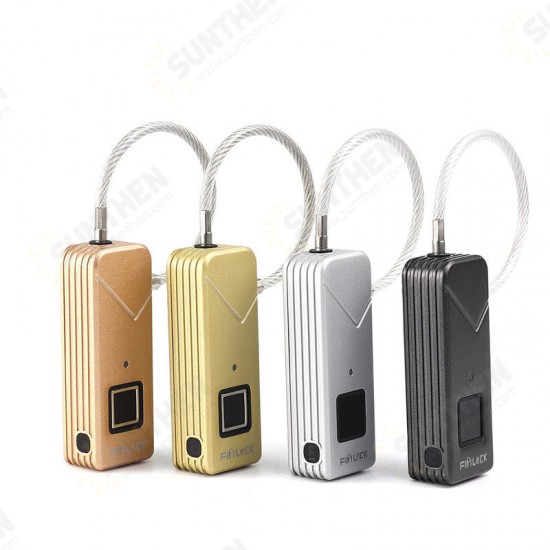 3.7V Smart Anti-theft USB Fingerprint Lock IP65 Waterproof Travel Suitcase Luggage Bag Safety Security Padlock