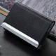 Aluminum Alloy Metal Card Holder PU Leather Credit Card Case ID Card Storage Box