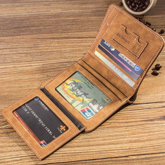 Men's Vintage RFID Blocking Trifold Wallet PU Leather ID Credit Card Holder