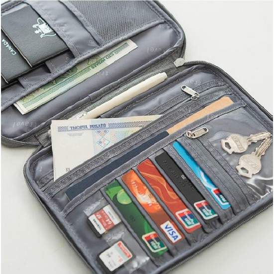 Outdoor Travel Passport Bag Card Holder Cash Wallet Men Pouch Organizer