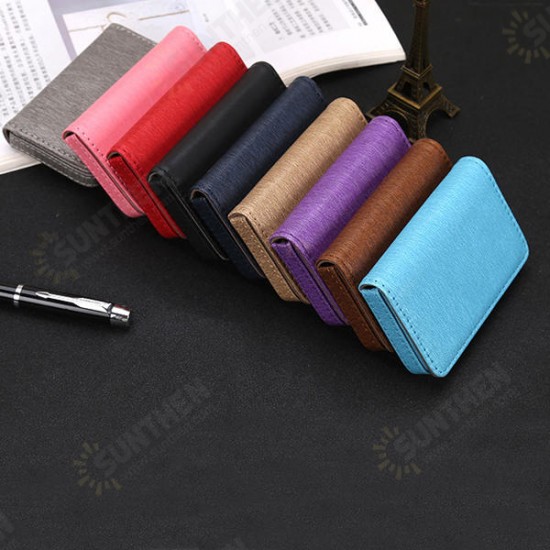 PU Leather Card Holder Credit Card Case Portable ID Card Storage Box Men Women