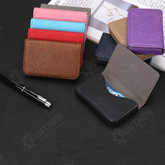 PU Leather Card Holder Credit Card Case Portable ID Card Storage Box Men Women