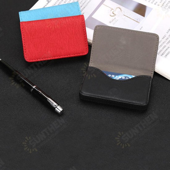 PU Leather Card Holder Credit Card Case Portable ID Card Storage Box Men Women