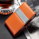PU Leather Card Holder Double Open Credit Card Case ID Card Storage Box Business Travel