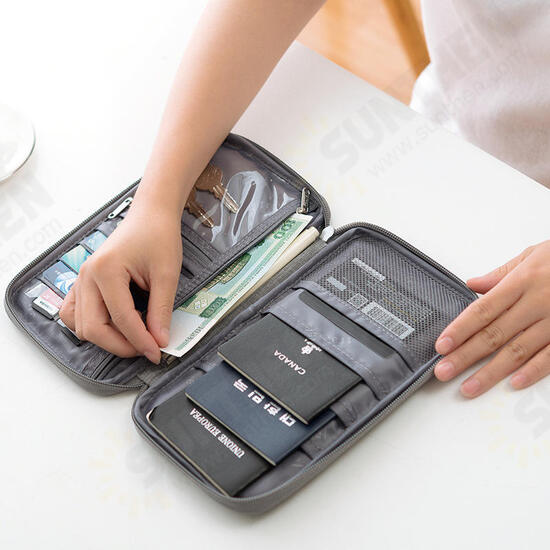 Polyester Passport Sport Bag Travel ID Card Wallet Men Waterproof Multifunction Credit Card Holder