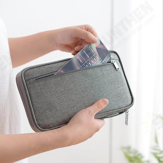 Polyester Passport Sport Bag Travel ID Card Wallet Men Waterproof Multifunction Credit Card Holder