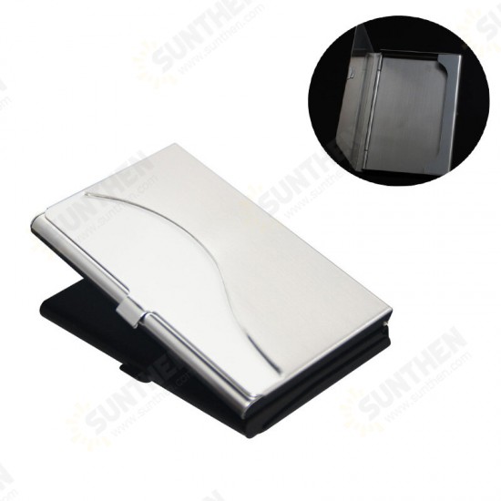 Stainless Steel Metal Card Holder Credit Card Case Travel Portable ID Card Storage Box