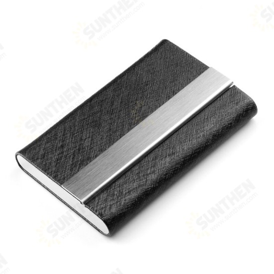 Ultra-thin Minimalist PU Wallets Stainless Steel Metal Card HolderPortable ID Card Storage Box for Men