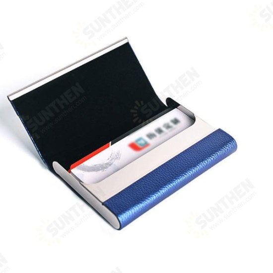 Ultra-thin Minimalist PU Wallets Stainless Steel Metal Card HolderPortable ID Card Storage Box for Men