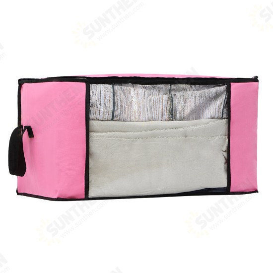 3/4 Pcs 90L Clothing Storage Bags Zipped Clothes Organizers Quilts Blankets Bedding Handbag