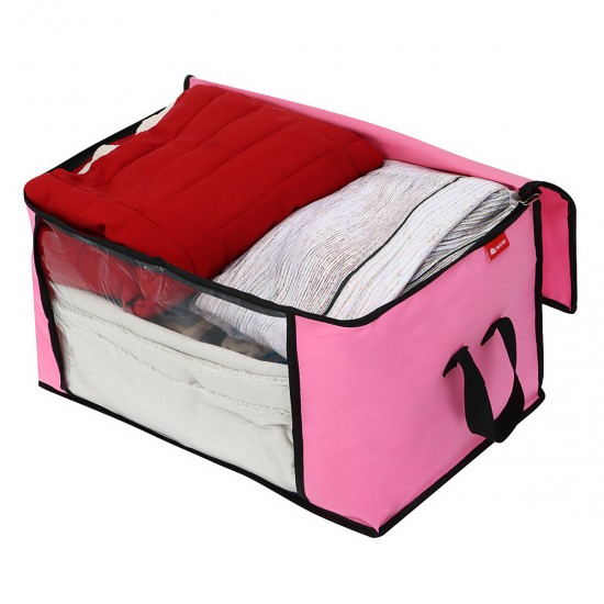 3/4 Pcs 90L Clothing Storage Bags Zipped Clothes Organizers Quilts Blankets Bedding Handbag